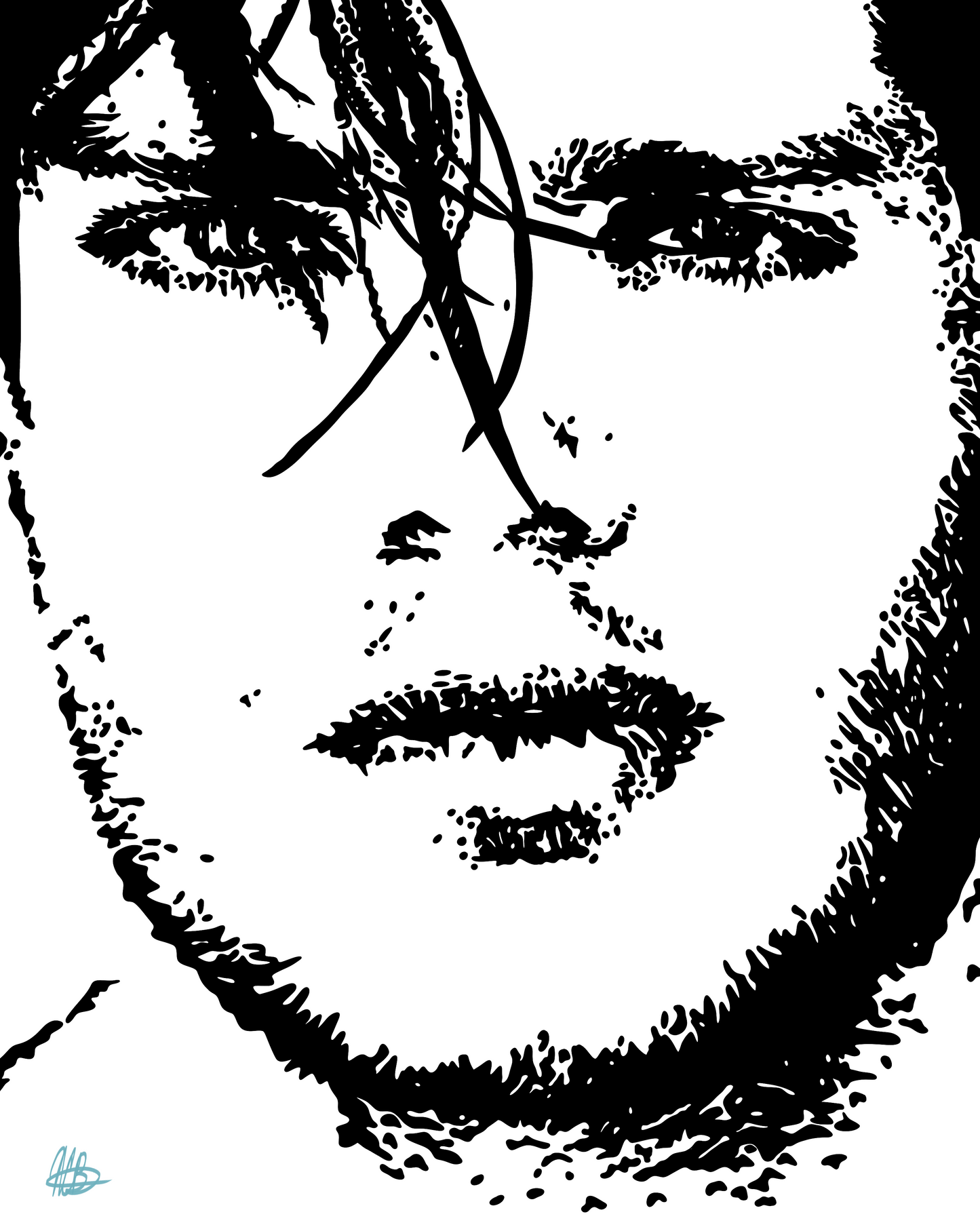 Custom 1 Color Pop Art Style Drawing